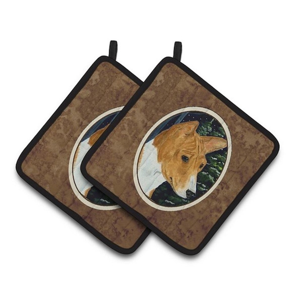 Carolines Treasures Basenji Pair of Pot Holders, 7.5 x 3 x 7.5 in. - SS8172PTHD