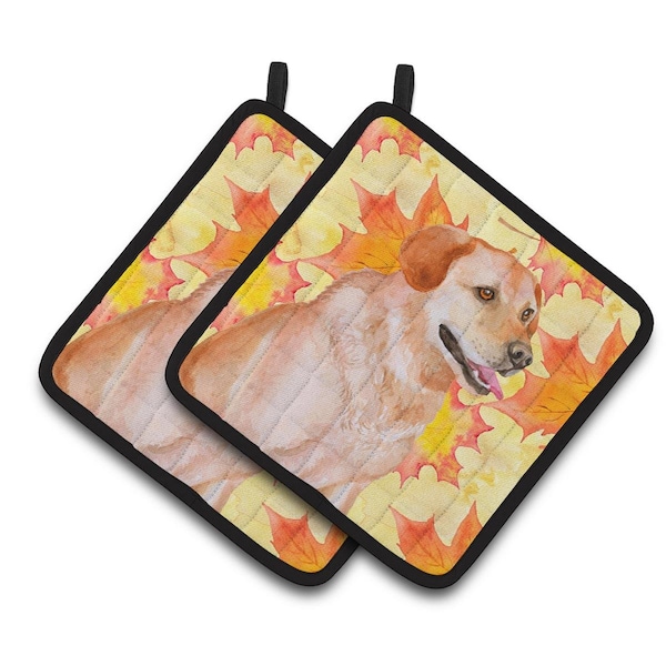 Carolines Treasures Labrador Retriever Fall Pair of Pot Holders - BB9975PTHD