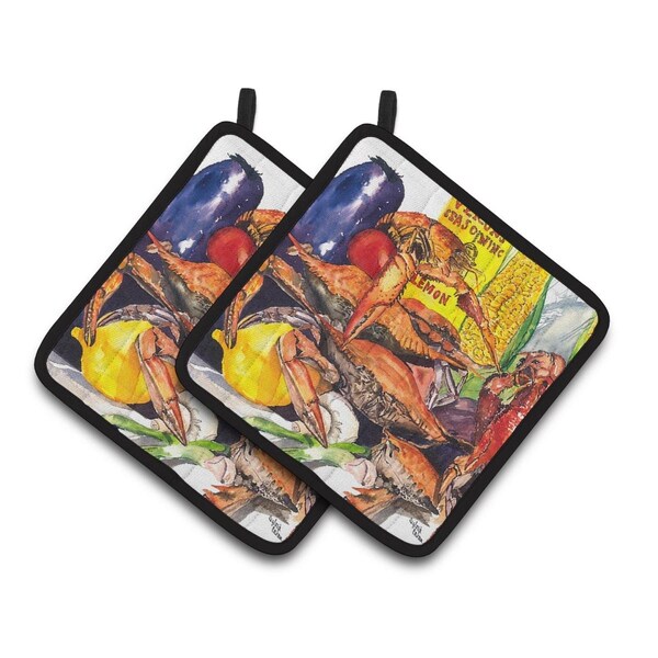 Carolines Treasures Verons & Crabs Pair of Pot Holders - 1016PTHD