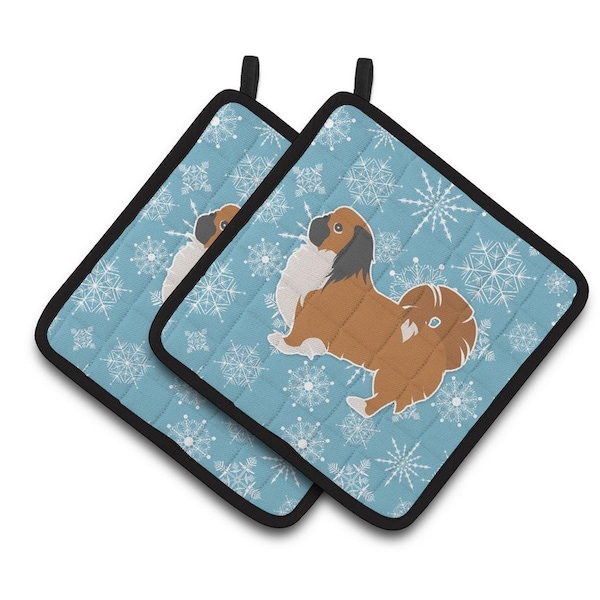 Carolines Treasures Winter Snowflake Pekingese Pair of Pot Holders - BB3538PTHD