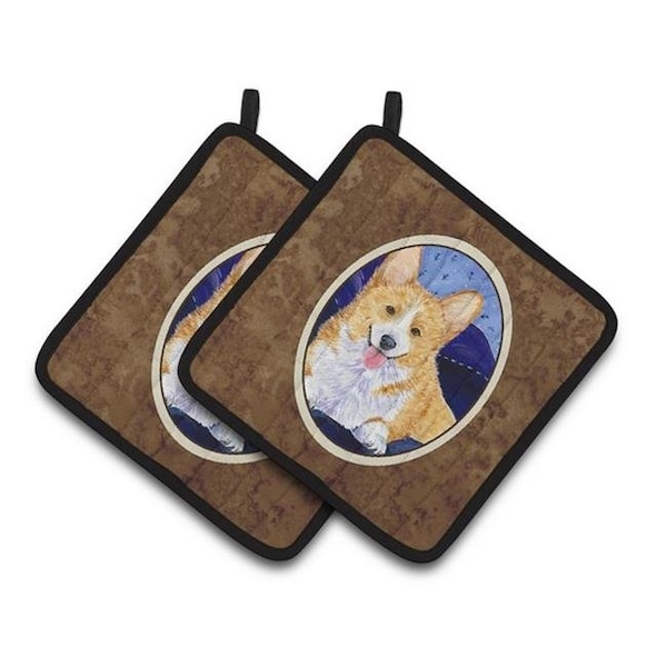 Carolines Treasures Carolines Treasures SS8414PTHD Corgi Pair of Pot Holders; 7.5 x 3 x 7.5 in. - SS8414PTHD
