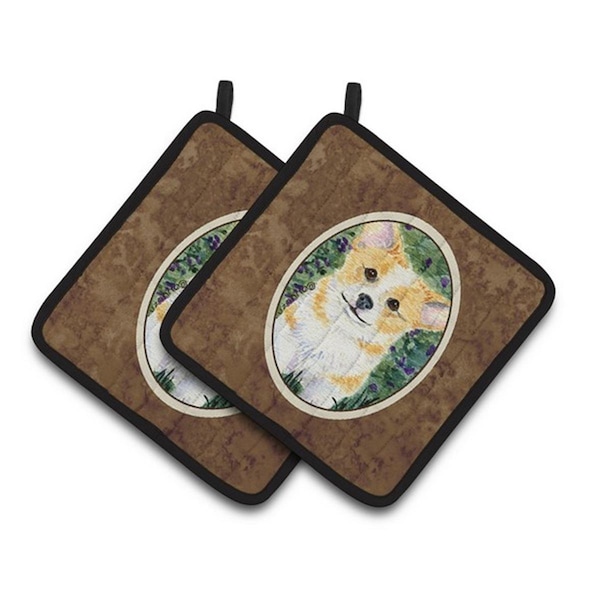Carolines Treasures Corgi Pair of Pot Holders, 7.5 x 3 x 7.5 in. - SS8854PTHD