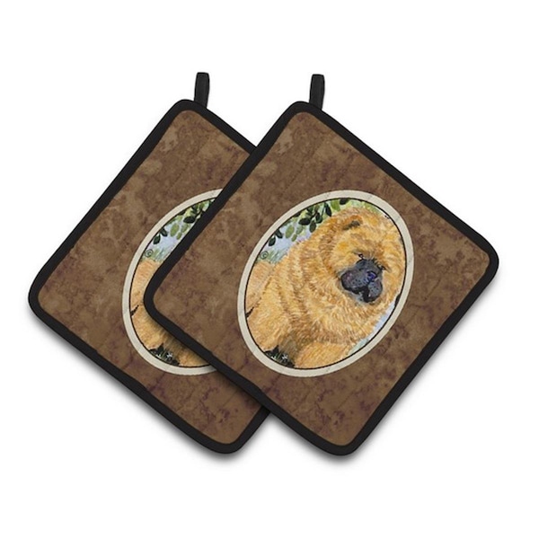 Carolines Treasures Chow Chow Pair of Pot Holders, 7.5 x 3 x 7.5 in. - SS8945PTHD