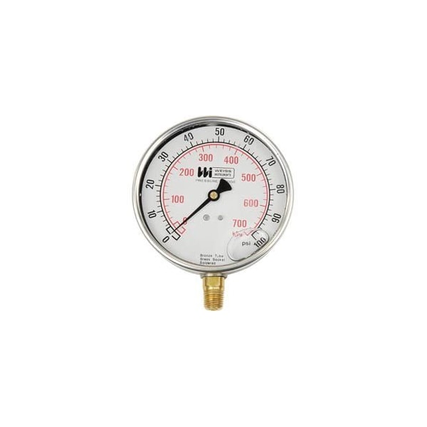 Weiss Instruments Weiss Instruments 4" Dial , Liquid Filled, 1/4" Bottom, 0-160PSI - LF441-160-4L