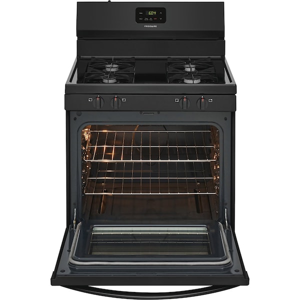Almo 30-in. Gas Freestanding Manual Clean Range with 5 cu. ft. Oven and Storage Drawer - Black - FCRG3015AB