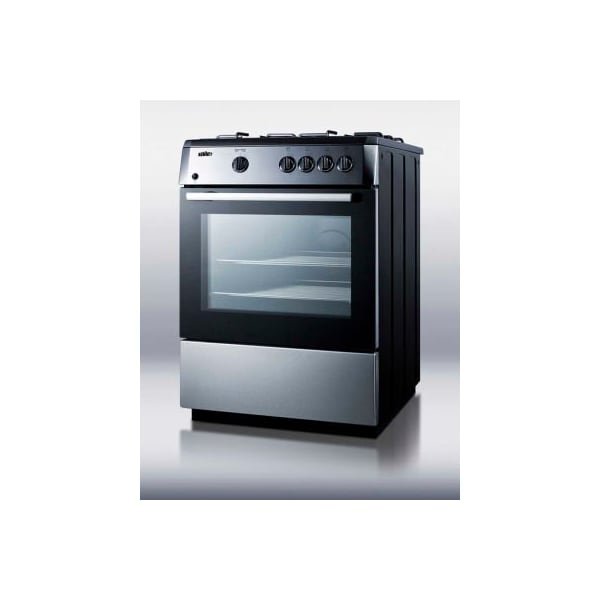 Summit Appliance Div. Summit-Slide-In  Range, Gas, 4 Burners, 2.55 Cu. Ft., Spark Start, 24" x 23-1/4" x 36" - PRO24G