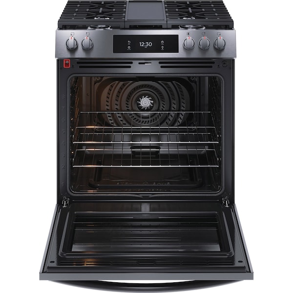 Almo Frigidaire Gallery 30-in. Black Stainless Steel Gas Range - GCFG3060BD