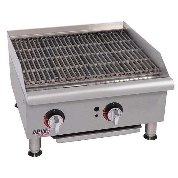 Apw Wyott 3 Burners Gas CharRock Charbroiler, 120000 BTU - GCRB-36I