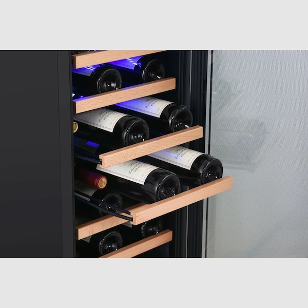 Edgestar 15 Inch Wide 30 Bottle BuiltIn Single Zone Wine Cooler with Reversible Door and LED Lighting - CWR302SZ