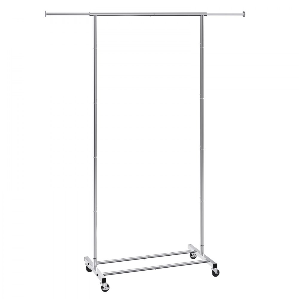 VEVOR Clothes Rack with Wheels, Heavy Duty Clothing Garment Rack with Hanging Rod and Bottom Storage Area, Adjustable Length Clothing Rack, 2 Lockable Wheels - JYKCYJ2838111EXJ9V0