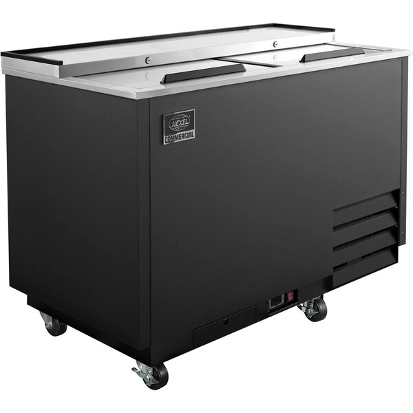 Global Industrial Nexel Glass Froster, 2 Sliding Doors, 12.2 Cu. Ft., Black - 243098