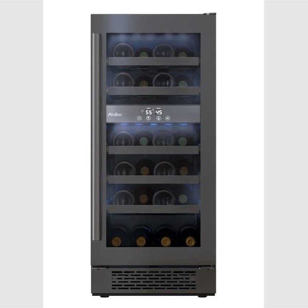 Avallon 15 Inch Wide 23 Bottle Capacity Dual Zone Wine Cooler with Right Swing Door - AWC151DBLSS