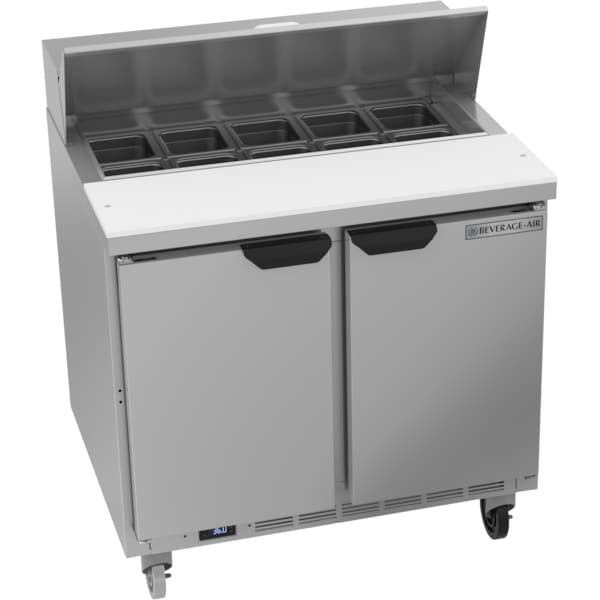 Beverage-Air Refrigerated Sandwich Prep Table, 2 Door, 10.2 cu. Ft, 115 Volt - SPE36HC-10