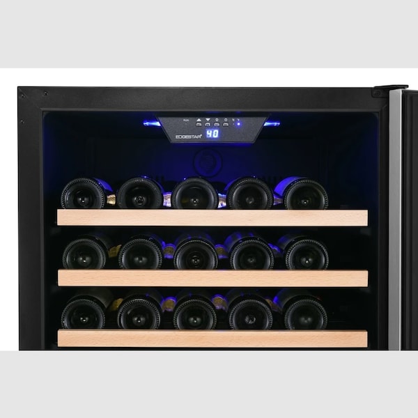 Edgestar 24 Inch Wide BuiltIn or Free Standing Single Zone Wine Cooler with Even Cooling Technology - CWR1662SZ