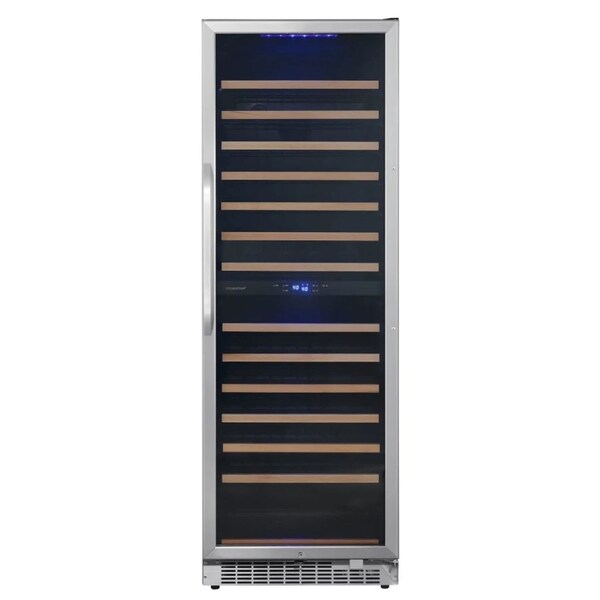 Edgestar 24 Inch Wide BuiltIn or Free Standing Dual Zone Wine Cooler with Interior Lighting - CWR1552DZ