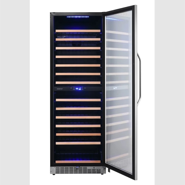 Edgestar 24 Inch Wide BuiltIn or Free Standing Dual Zone Wine Cooler with Interior Lighting - CWR1552DZ