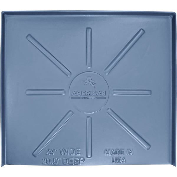 American Built Pro Dishwasher Drain Pan - Open-Ended Directs wtr Upfront for Leak Detection  - 24 inch x 20.5 inch, Gry - DWP-1G