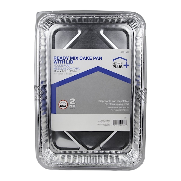 Home Plus Durable Foil 8-1/8 in. W X 12-1/4 in. L Cake Pan Silver , 2PK - D19020