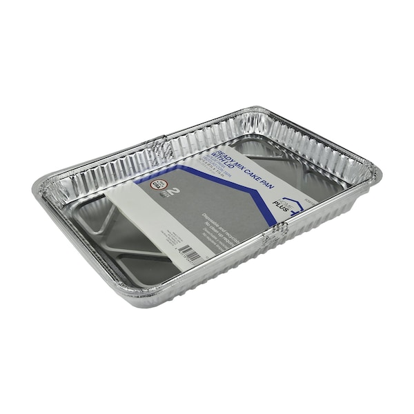 Home Plus Durable Foil 8-1/8 in. W X 12-1/4 in. L Cake Pan Silver , 2PK - D19020
