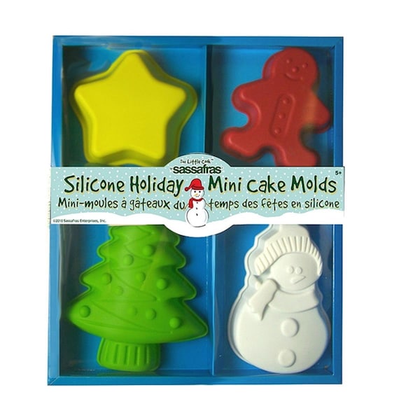 Sassafras Enterprises 4 Silicone Holiday Mini Cake Molds - 22224HOL