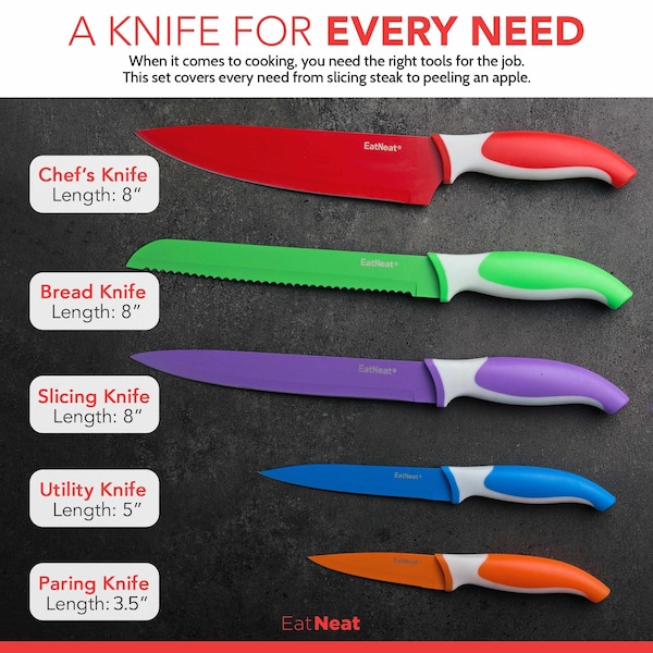 Snow Joe EatNeat 12Piece Kitchen Knife Set - CA70306
