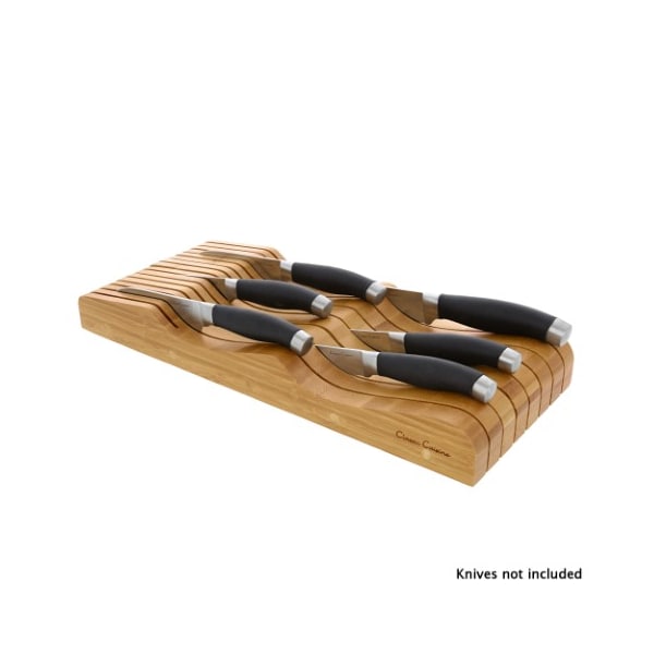 Hastings Home In Drawer Bamboo Knife Block / Cutlery Storage Organizer, Holds up to 15 Knives, Bacteria Resistant - 799873VRA
