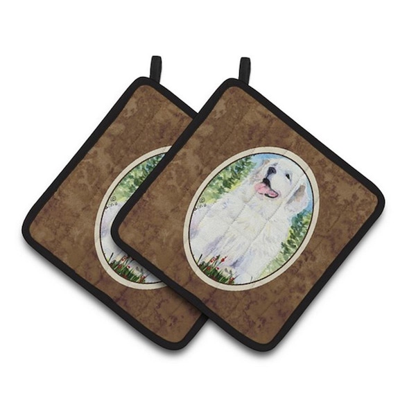 Carolines Treasures Great Pyrenees Pair of Pot Holders, 7.5 x 3 x 7.5 in. - SS8866PTHD