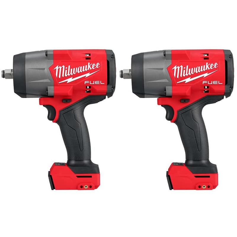 Llave de impacto inalámbrica sin escobillas de litio Milwaukee M18 FUEL de 18V con anillo de fricción de 1/2 pulgadas (2 herramientas) - 2967-20-2967-20
