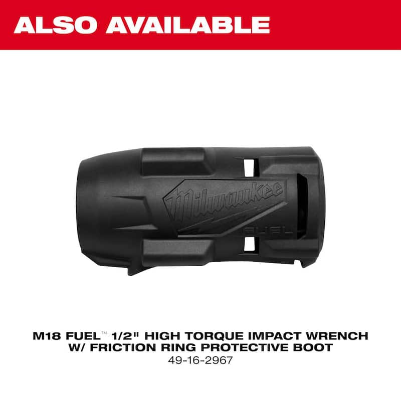 Llave de impacto inalámbrica sin escobillas de litio Milwaukee M18 FUEL de 18V con anillo de fricción de 1/2 pulgadas (2 herramientas) - 2967-20-2967-20