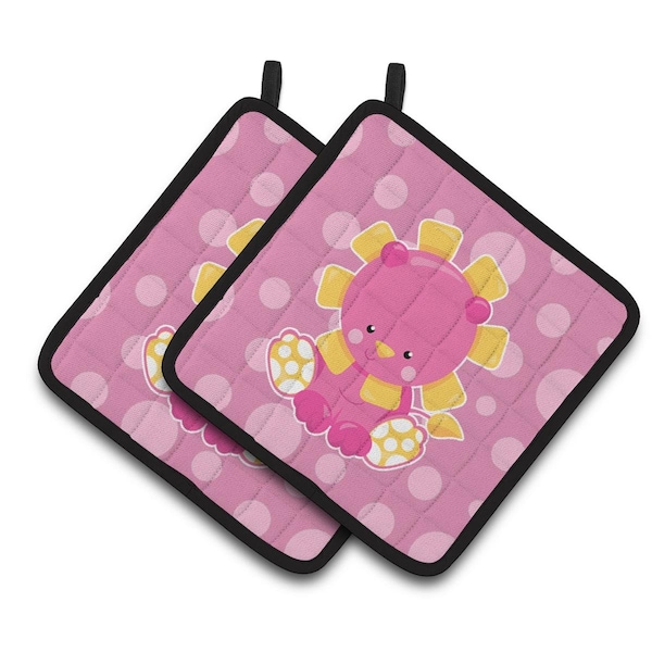 Carolines Treasures Girl Lion Pair of Pot Holders - BB6829PTHD