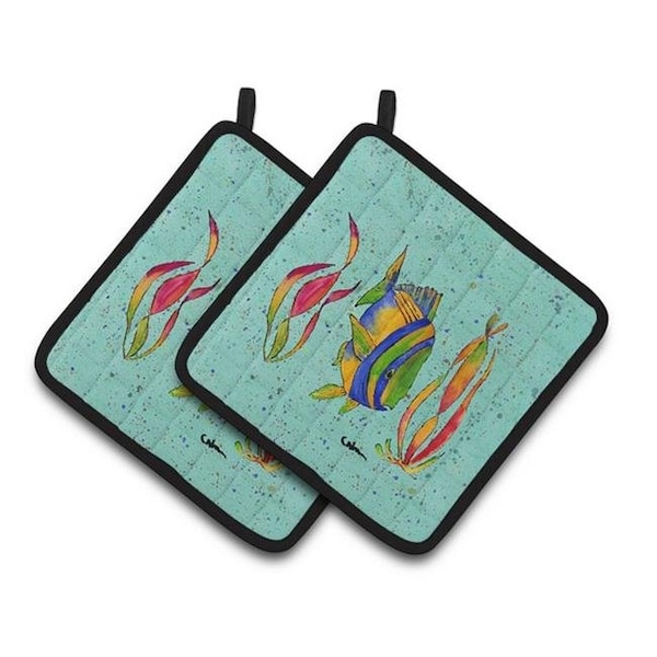 Carolines Treasures Carolines Treasures 8530PTHD Tropical Fish Pair of Pot Holders; 7.5 x 3 x 7.5 in. - 8530PTHD