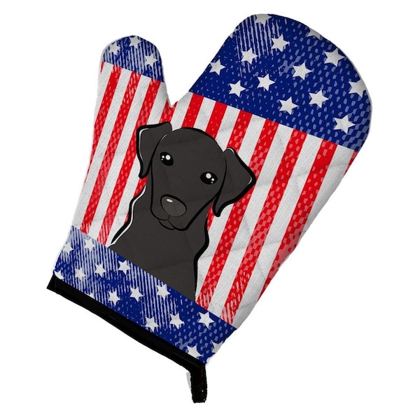Carolines Treasures American Flag and Black Labrador Oven Mitt - BB2165OVMT