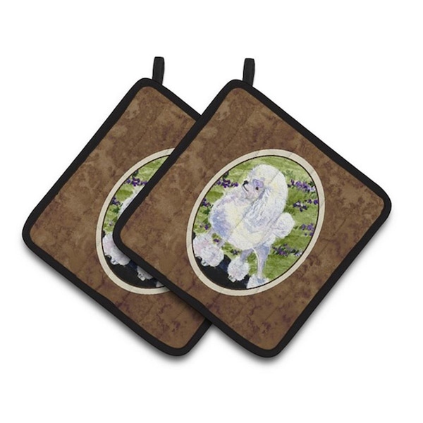 Carolines Treasures Poodle Pair of Pot Holders, 7.5 x 3 x 7.5 in. - SS8620PTHD