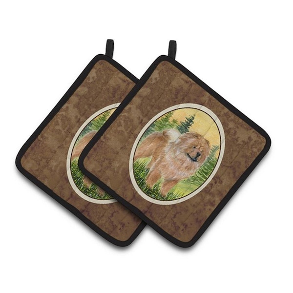 Carolines Treasures Chow Chow Pair of Pot Holders, 7.5 x 3 x 7.5 in. - SS7004PTHD