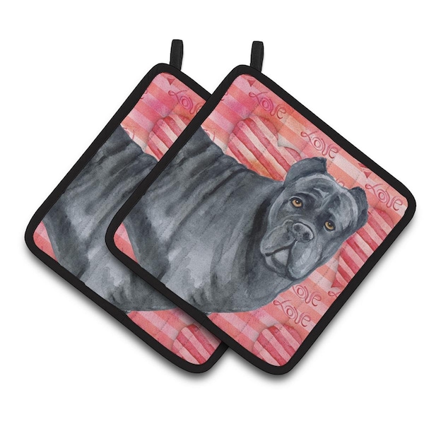 Carolines Treasures Cane Corso Love Pair of Pot Holders - BB9781PTHD