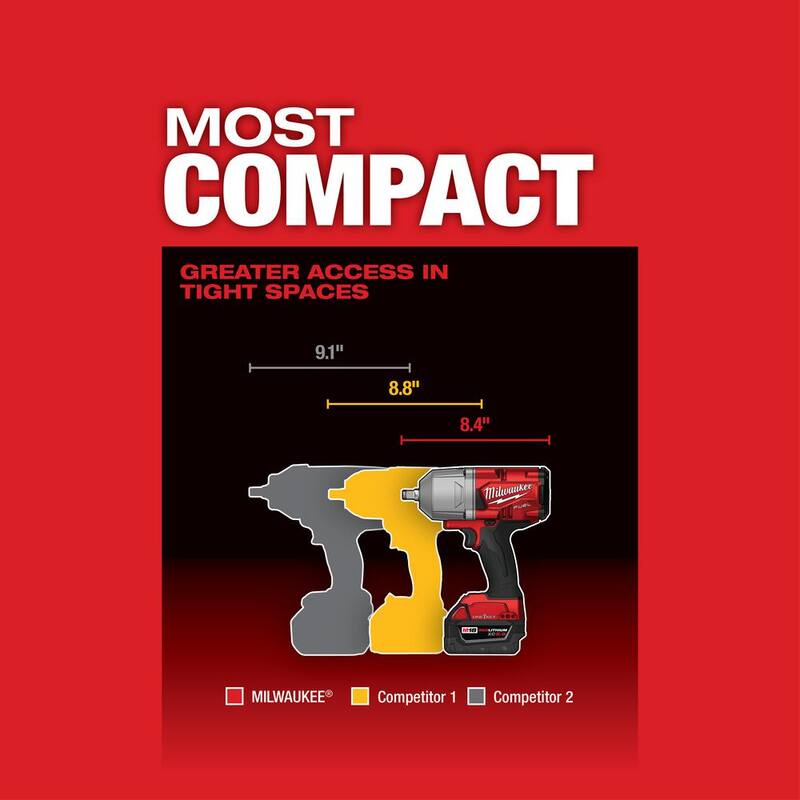 Llave de impacto inalámbrica Milwaukee M18 FUEL ONE-KEY de 18V con anillo de fricción y motor sin escobillas de 1/2 pulgadas (Solo herramienta) - 2863-20