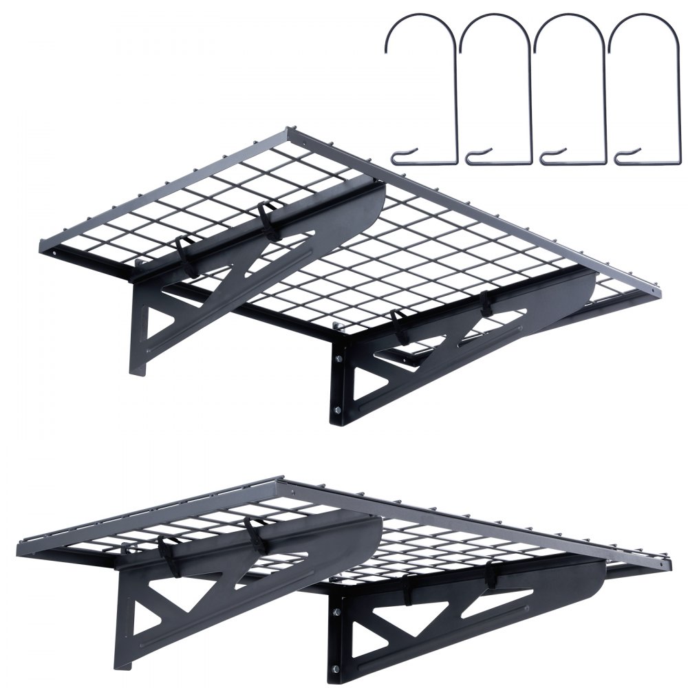 VEVOR Garage Storage Shelving, 2 Pack, 3 x 2 ft Heavy Duty Garage Shelves Wall Mounted, 500 lbs Load Capacity(Total) Garage Storage Rack Floating Shelves, Suitable for Shop, Shed, Garage Storage - ZXCKGBDHSSC36KO9GV0