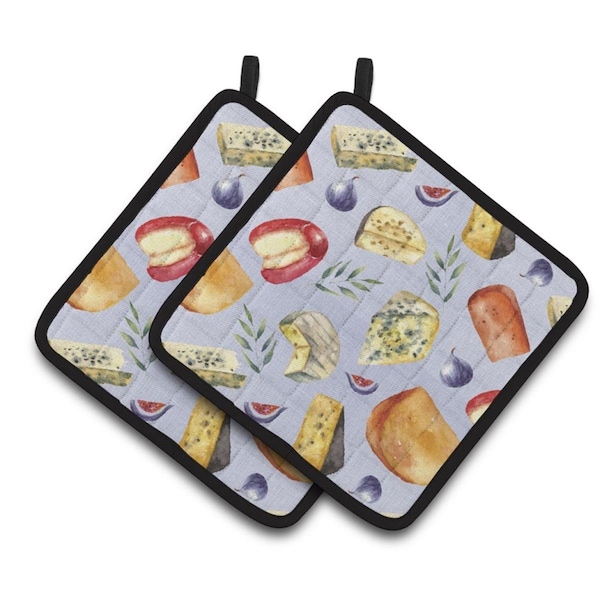 Carolines Treasures Assortment of Cheeses Pair of Pot Holders - BB5198PTHD