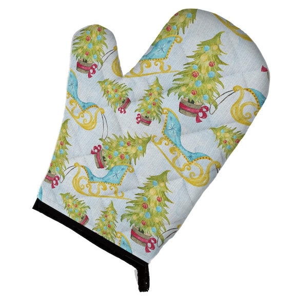 Carolines Treasures Christmas Tree and Sleigh Oven Mitt - BB7486OVMT