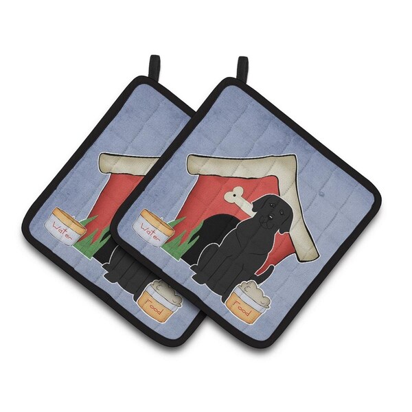 Carolines Treasures Dog House Collection Black Labrador Pair of Pot Holders - BB2811PTHD