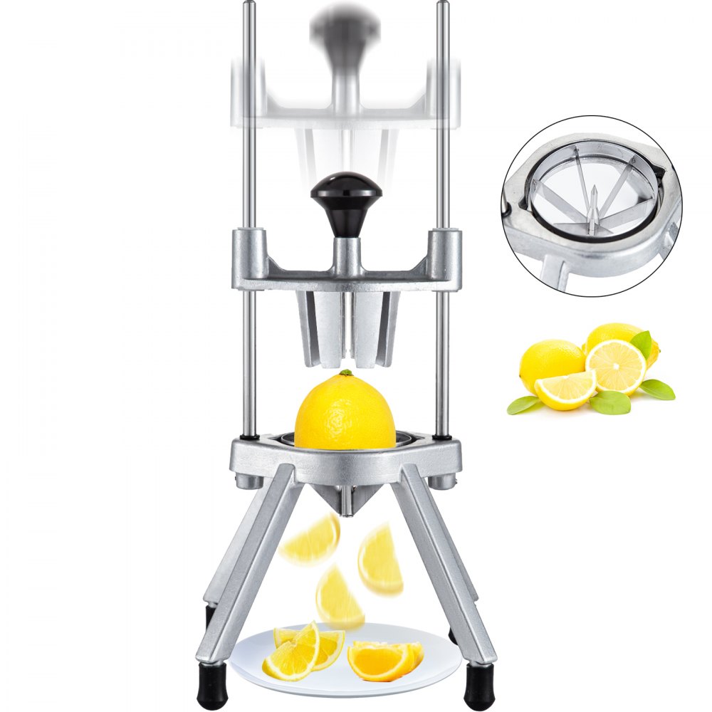 VEVOR 6-Section Commercial Easy Wedger Stainless Steel Blade Fruit Lime Slicer, Lemon Cutter for Home Bar Restaurant - SGQKJ6B0000000001V0