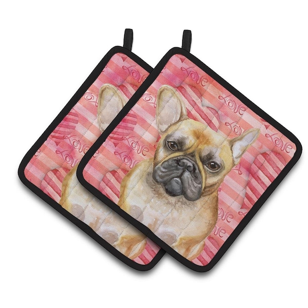 Carolines Treasures French Bulldog Love Pair of Pot Holders - BB9775PTHD