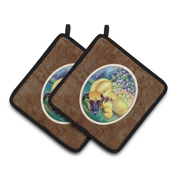 Carolines Treasures Great Dane and Puppy Pair of Pot Holders, 7.5 x 3 x 7.5 in. - 7234PTHD