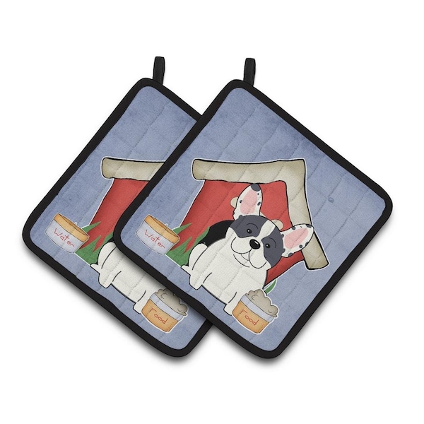 Carolines Treasures Dog House Collection French Bulldog Piebald Pair of Pot Holders - BB2765PTHD