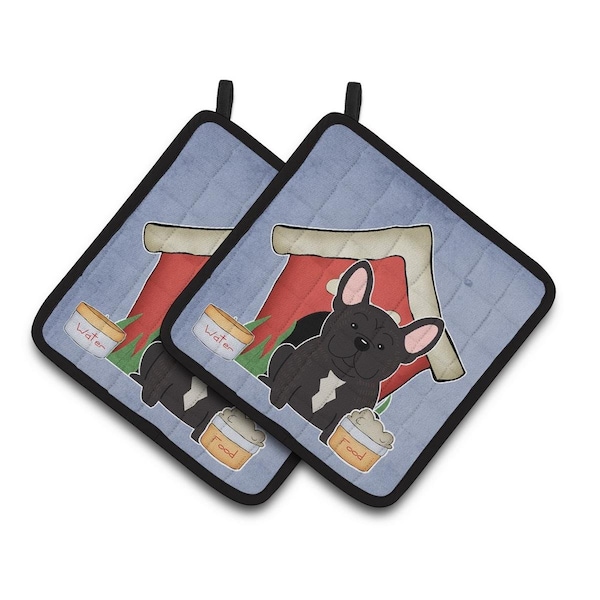 Carolines Treasures Dog House Collection French Bulldog Brindle Pair of Pot Holders - BB2763PTHD