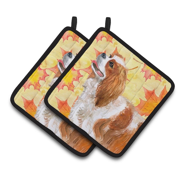 Carolines Treasures Cavalier Spaniel Fall Pair of Pot Holders - BB9924PTHD