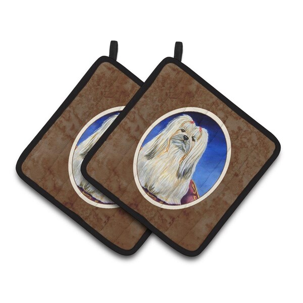 Carolines Treasures Lhasa Apso Pair of Pot Holders - 7129PTHD