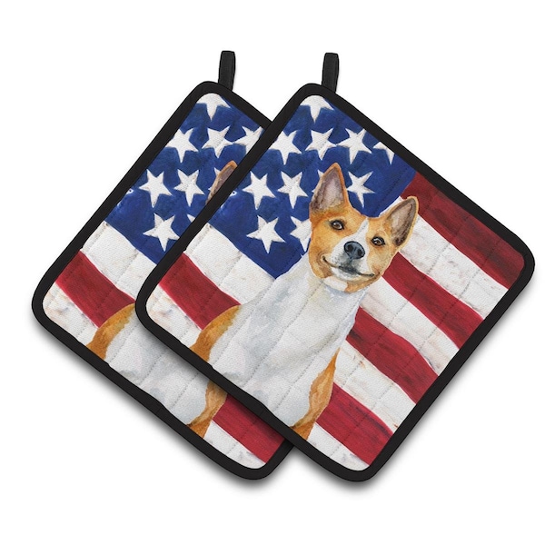 Carolines Treasures Basenji Patriotic Pair of Pot Holders - BB9692PTHD