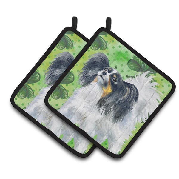 Carolines Treasures Papillon St.Patricks Pair of Pot Holders - BB9831PTHD