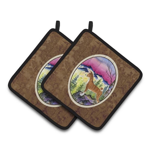 Carolines Treasures Basenji Pair of Pot Holders, 7.5 x 3 x 7.5 in. - SS8371PTHD